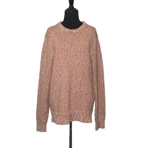 J. Crew orange white speckled crew neck long sleeves sweater size M